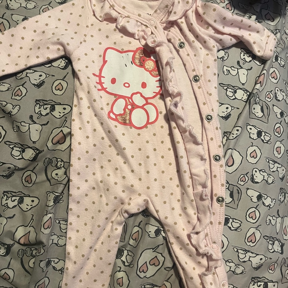 Hello Kitty Pink and Gold Baby Footie